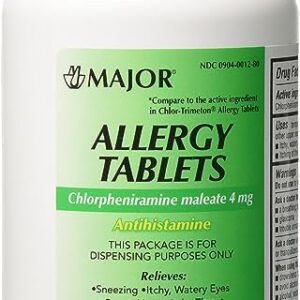 Major Chlorpheniramine Maleate 4mg - 1000 Tablets