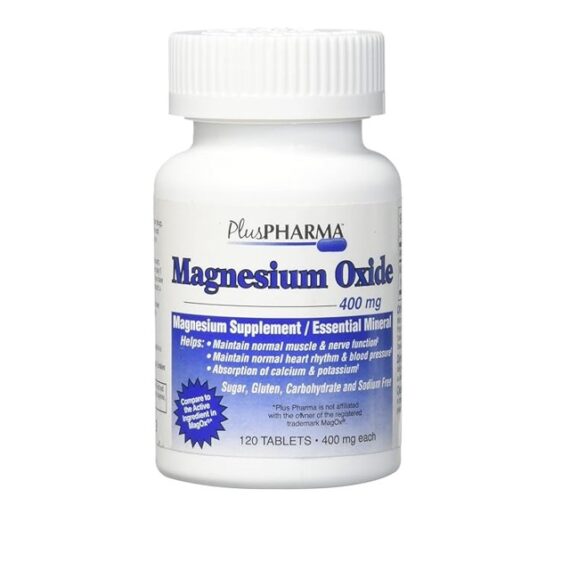 Plus pharma magnesium oxide 400mg 120 tablets essential mineral