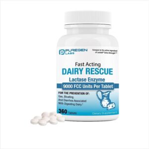 Puregen Dairy Relief Lactase Enzyme 9000 FCC 360 Tablets - Product Image