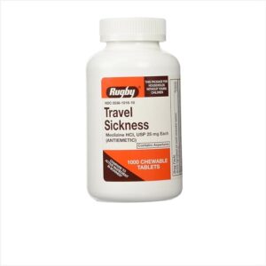 Rugby Meclizine 25mg 1000 Chewable Tablets