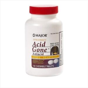 Major Acid Gone 100 Chew Tablets Bottle