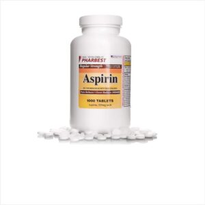 PHARBEST Aspirin (Uncoated) 325mg 1000 Tablets - Pain Relief Medication