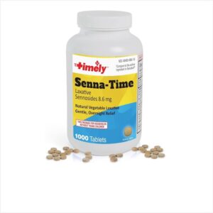 Timely (Time Cap) Sena 8.6mg 1000 Tablets - Natural Laxative